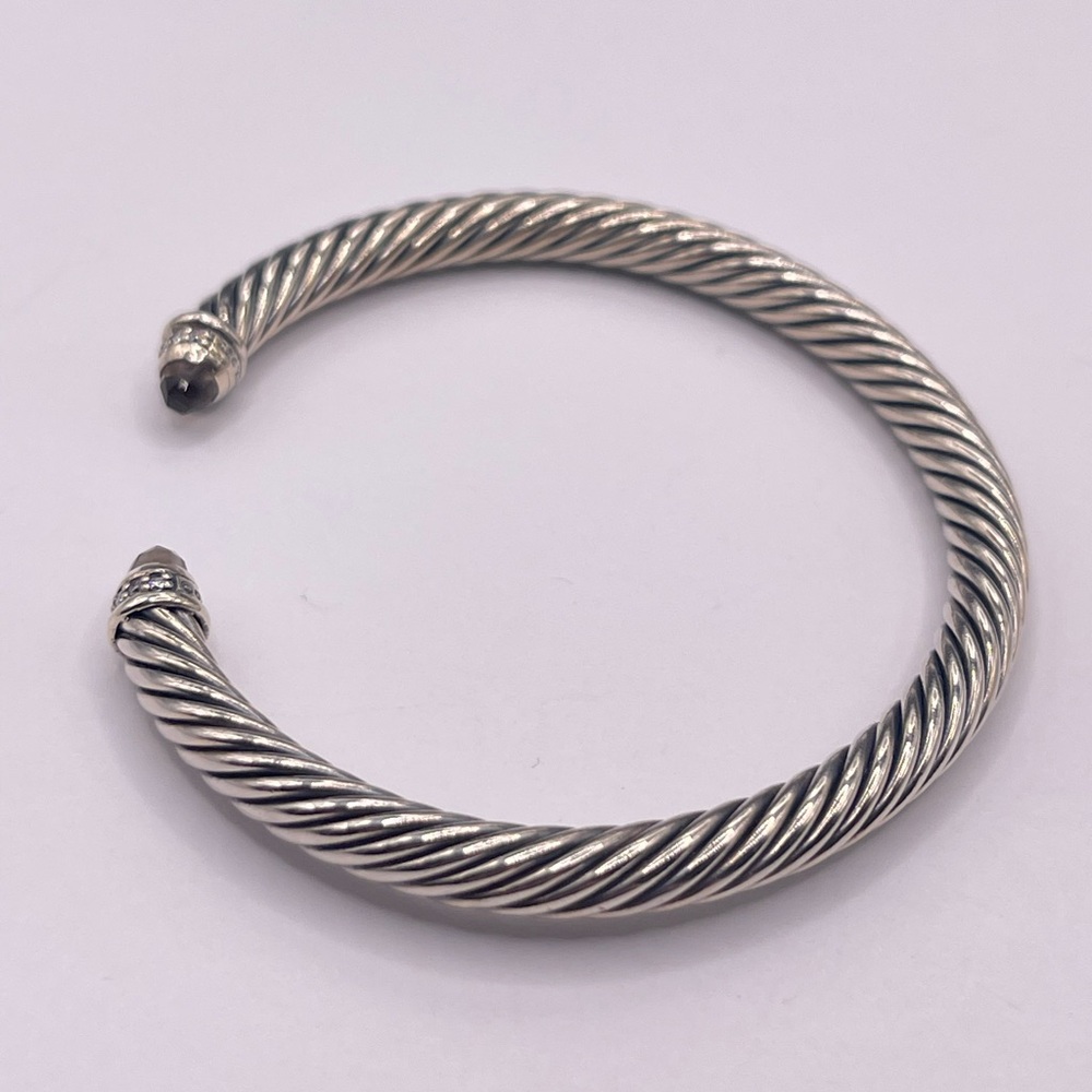 David Yurman Classic Cable Bracelet with Diamonds & Smokey Quartz - Picture 3 of 8